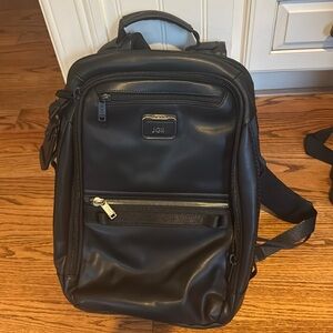 Black Leather Tumi Backpack